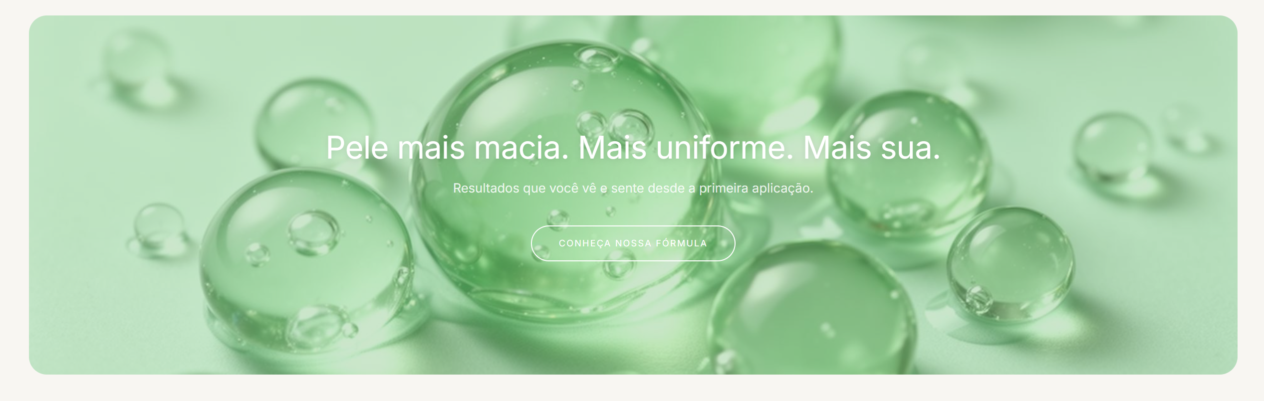 Textura verde translúcida associada à fórmula da máscara.